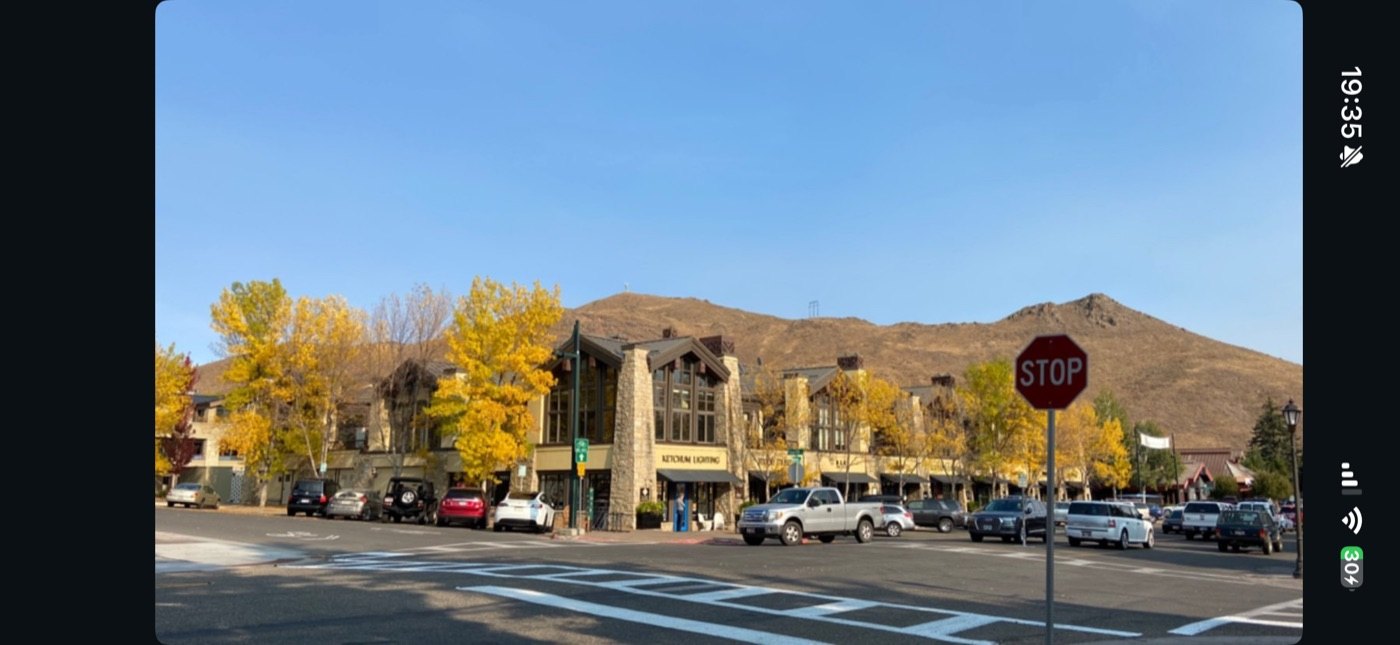 Downtown Ketchum, Idaho in the fall